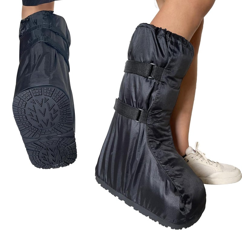 FONOFOX Waterproof Boot Cover for Medical and Orthopedic Boots, Heavy-Duty Non-Slip Sole, Reusable Shoe Protector for Rain, Snow, Beach, Garden, Indoor & Outdoor Use(Medium) - Image 1